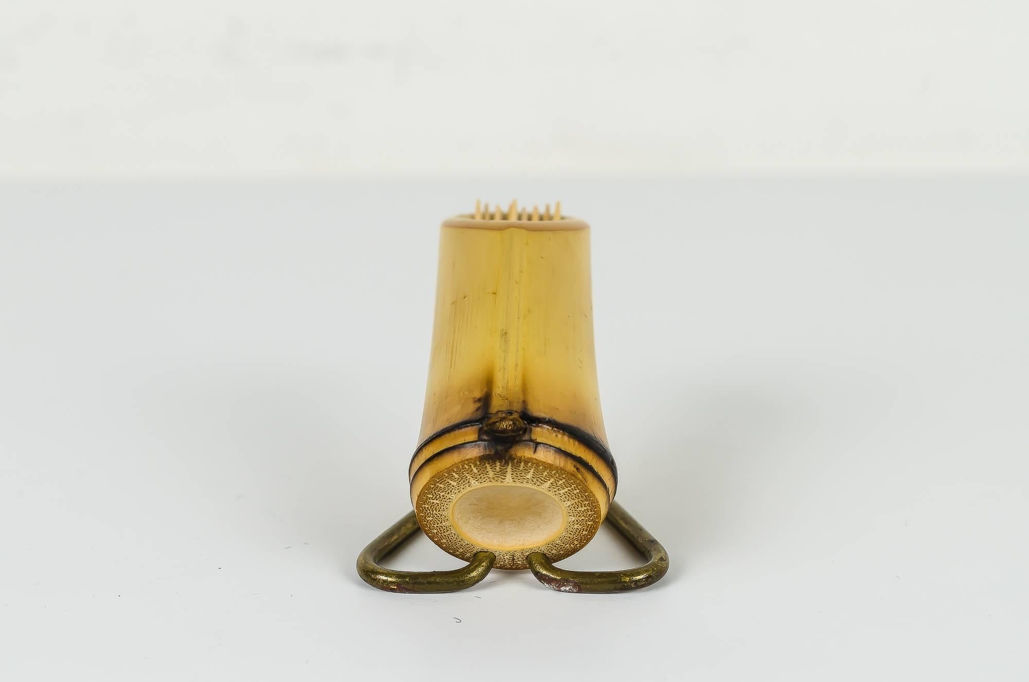 Bamboo Toothpick Holder, circa 1950s In Excellent Condition In Wien, AT