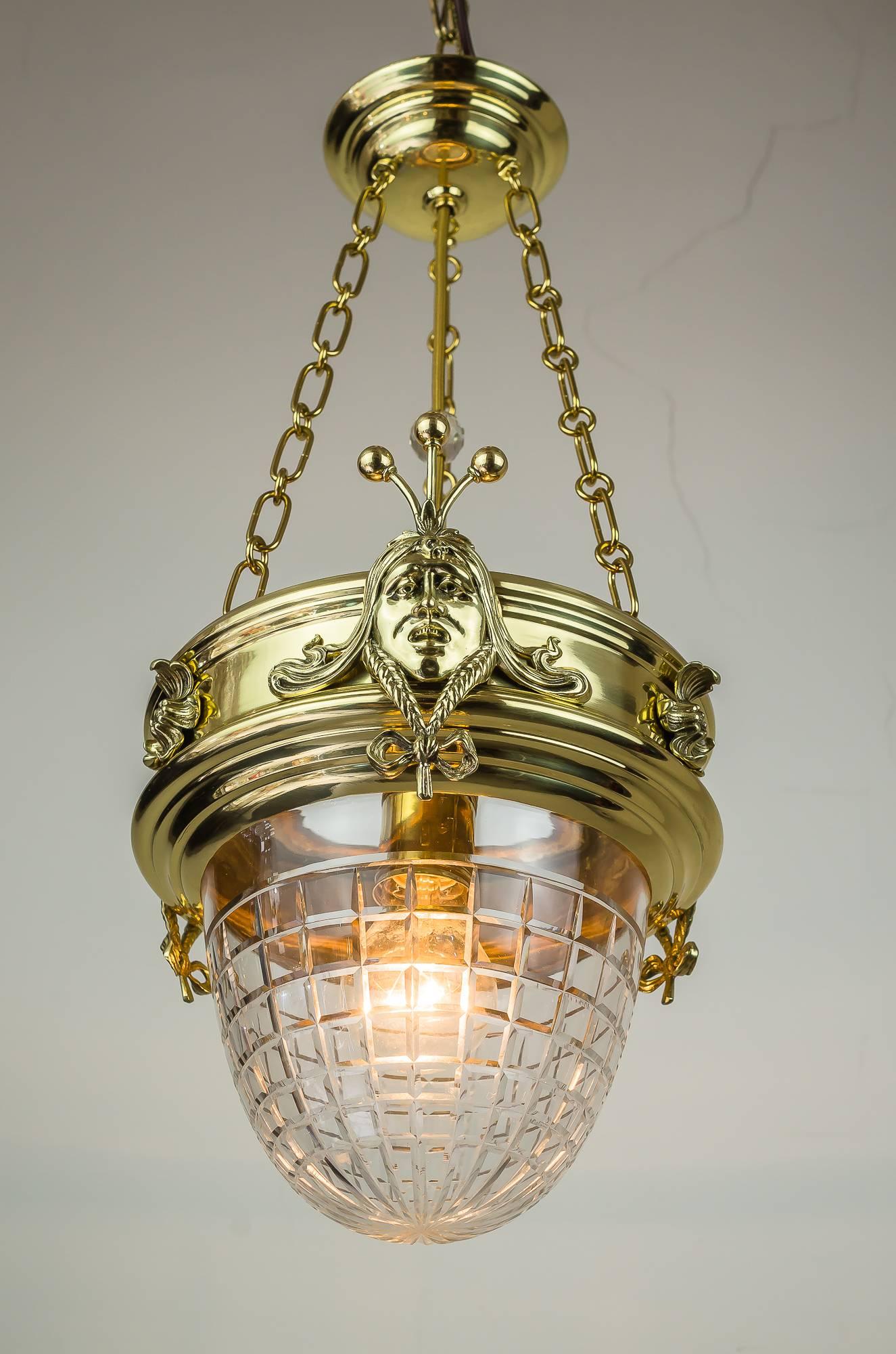 Polished Jugendstil Pendant, circa 1908 with Original Glass