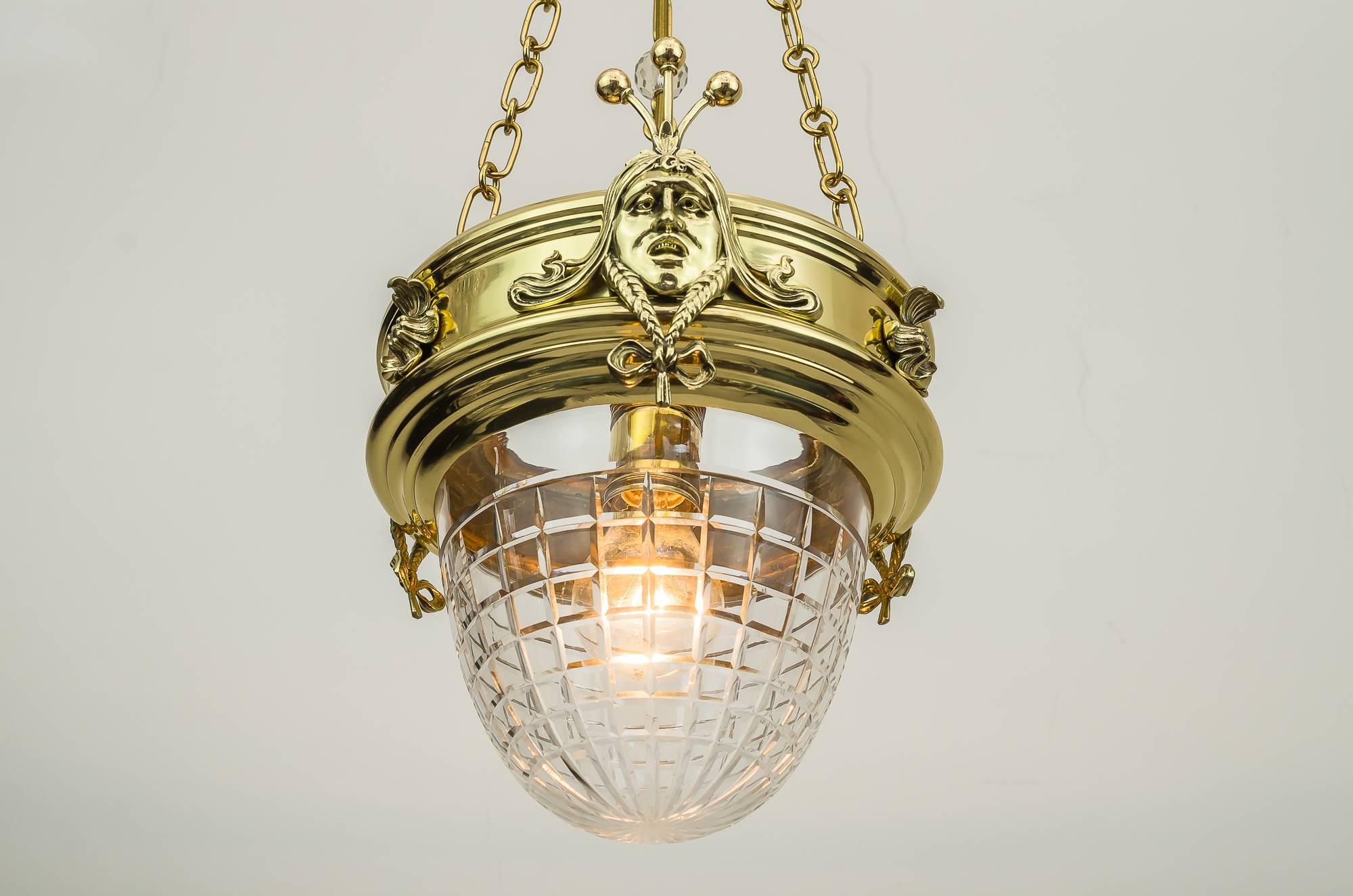 Jugendstil Pendant, circa 1908 with Original Glass In Excellent Condition In Wien, AT