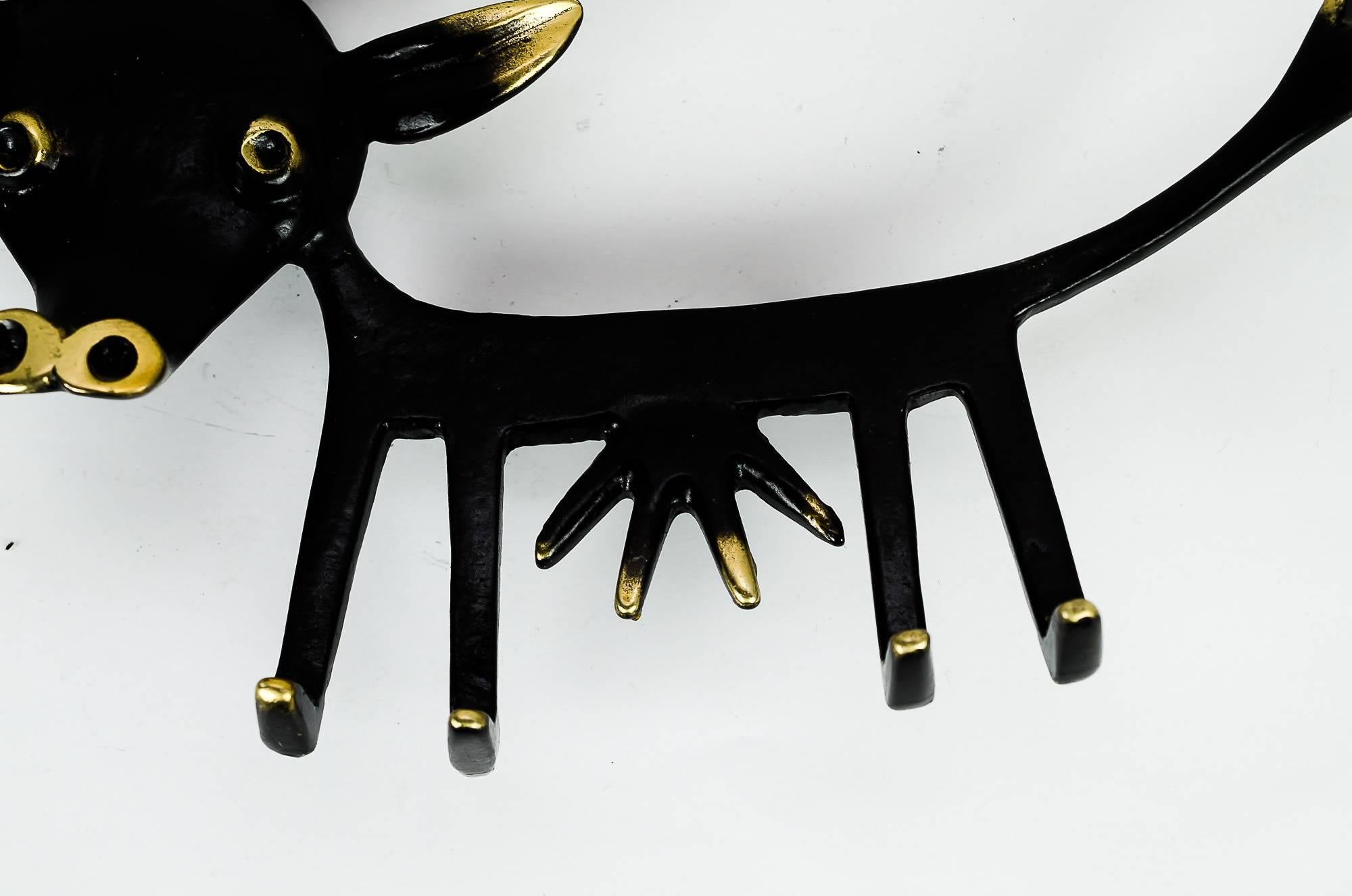 Mid-Century Modern Key Hanger Walter Bosse Showing a Cow, circa 1950s For Sale