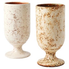 Pair of Hans Hedberg Footed Ceramic Vases, Biot, France