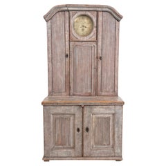 Gustavian Swedish Painted Clock Cupboard