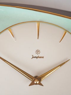 Horloge murale Junghans en céramique de style « Mid-Century Modern », Allemagne, années 1950