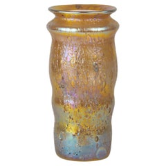 Seltene antike Tiffany-Favrile-Vase aus zypriotischem Kunstglas, um 1900, Arts & Crafts