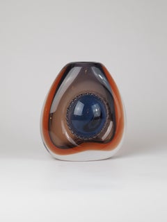 Mid-Century Moser Glassworks "Pebble" Sommerso Vase by Vladimír Míka, 1967