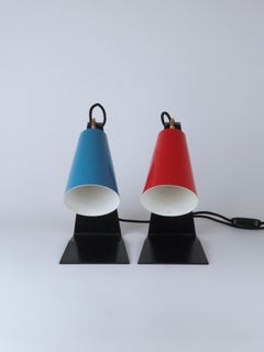 Lampes de table autrichiennes « Hook » des années 1950, de style « mid-century », signées J.T. Kalmar