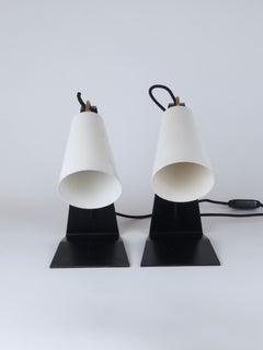 Pair of Mid-Century Modern "Hook" (Häkchen) Table Lamps Mod. 1246 by J.T. Kalmar