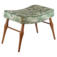 Viennese Art Deco Footstool reupholstered in Botanical William Morris Fabric