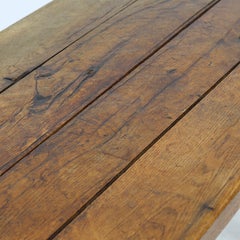 Rustic Oak Brutalist Vintage Dining Table
