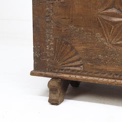 Large 18th Century Rustic Antique Farmhouse Folk Art Chest