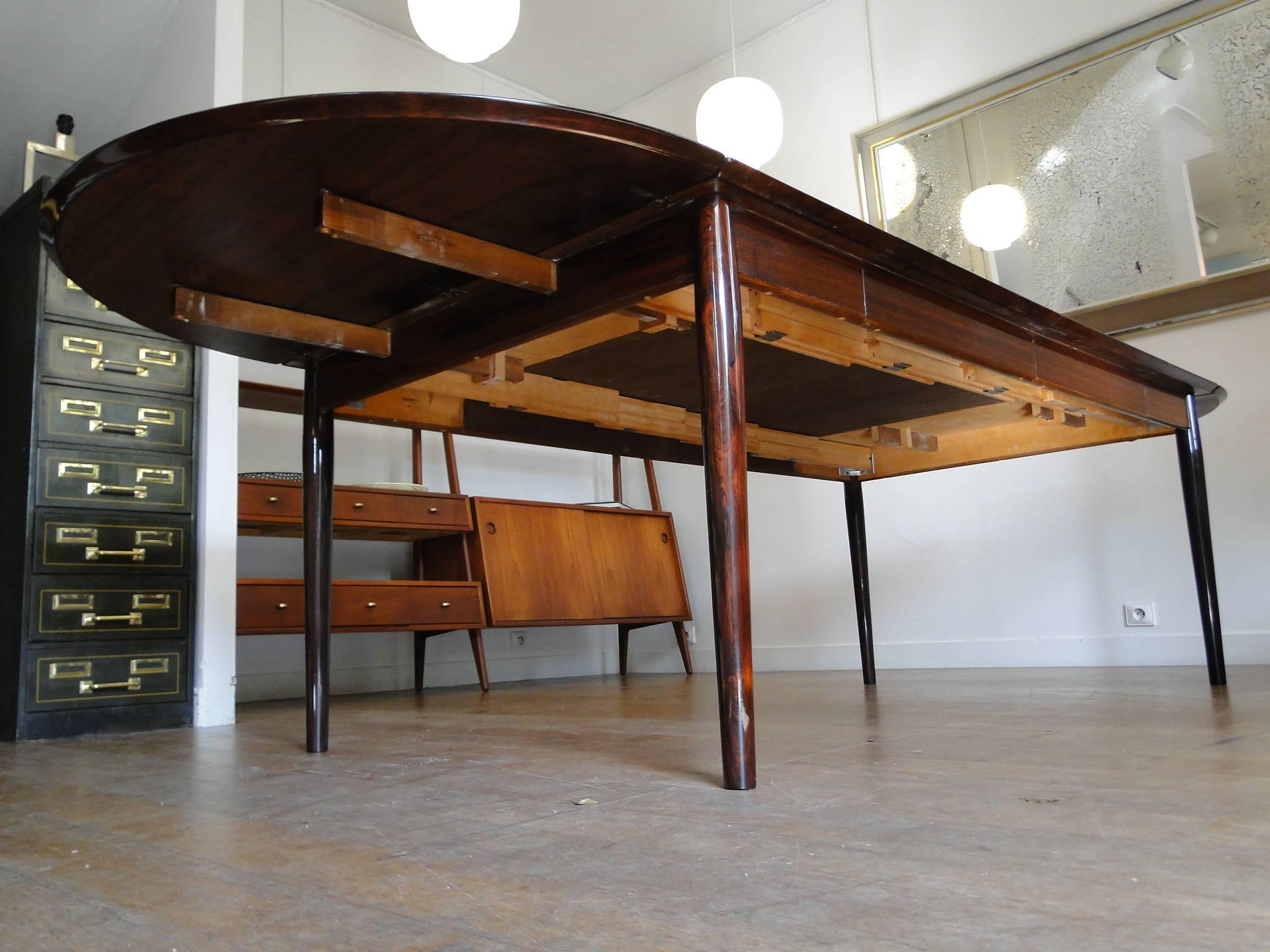 Rosewood Arne Vodder Dining Table for Sibast Furniture For Sale