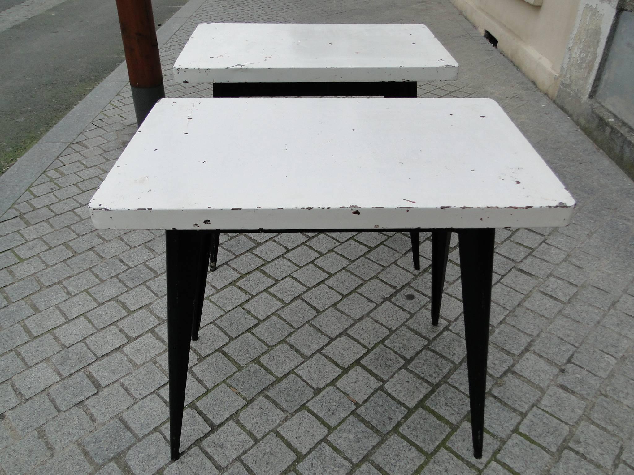 Metal French Industrial Tolix Table by Xavier Pauchard, 1940s For Sale