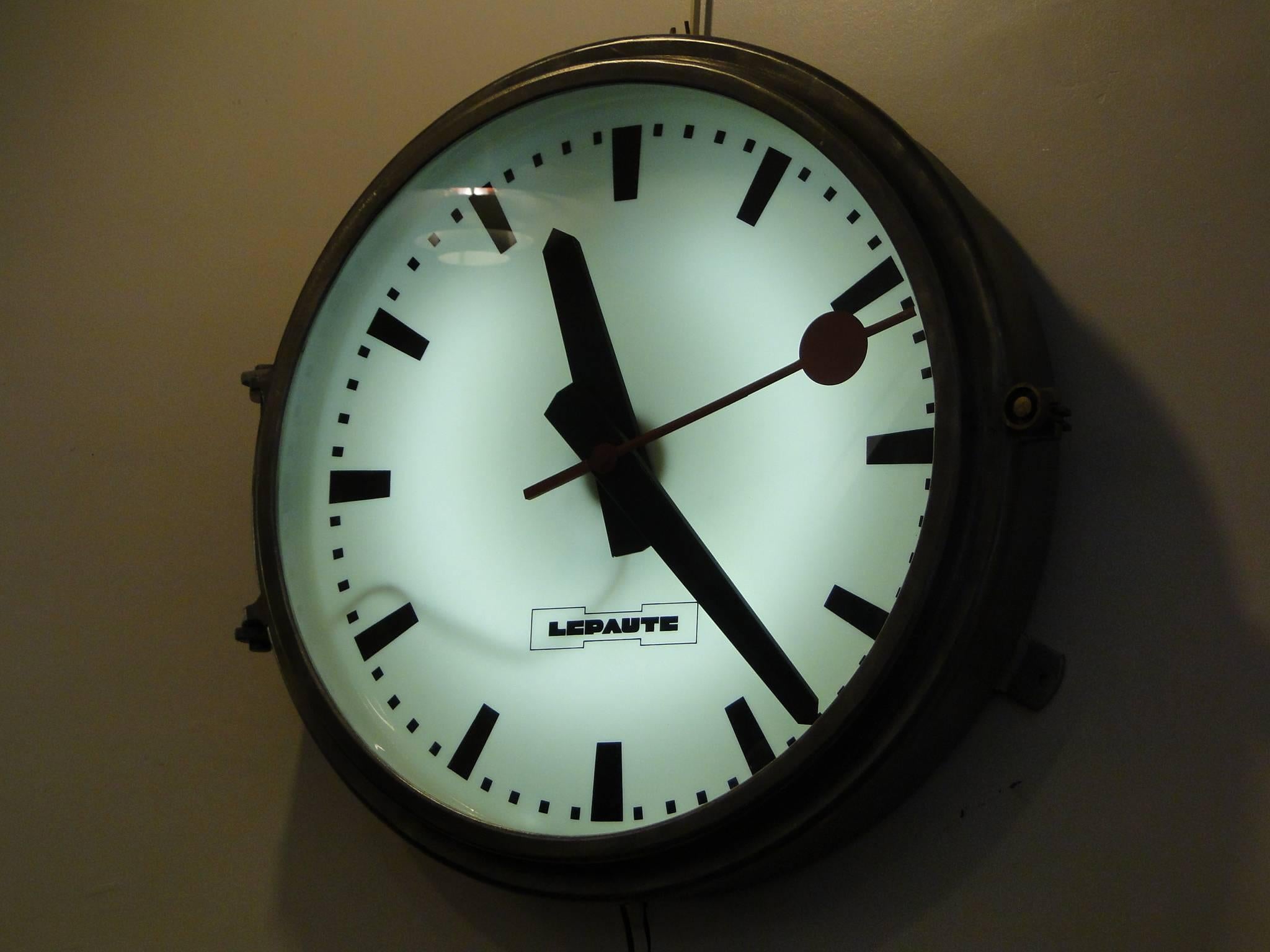 Horloge industrielle française Lepaute Ato Brillie Station Railway Excellent état à Saint-Ouen, FR