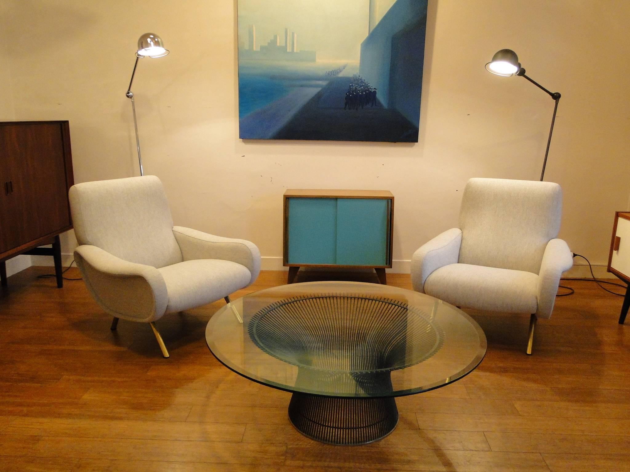 Mid-Century Modern Sideboard with Sliding Doors, Teak Veneer