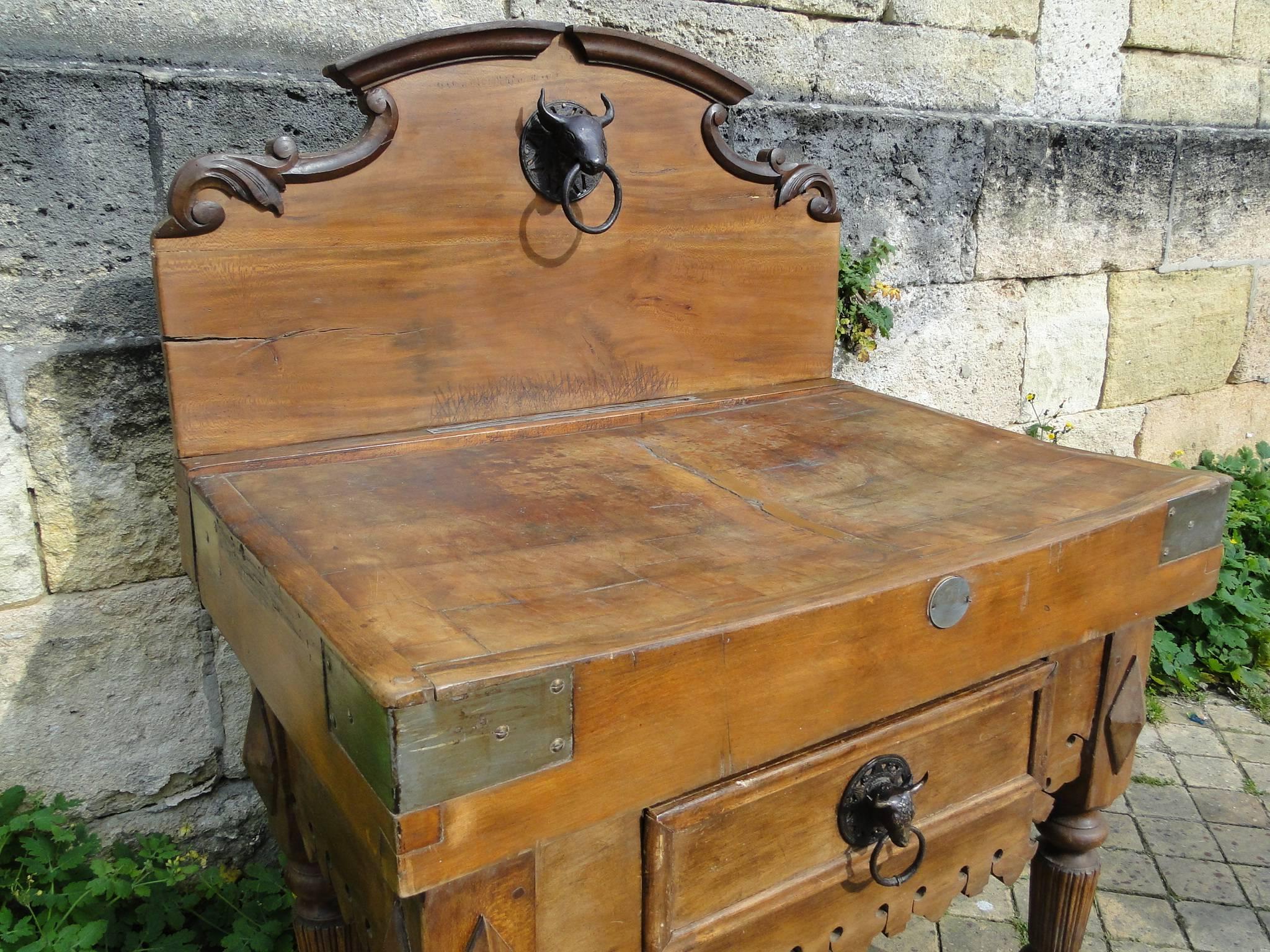 19th Century French Butcher Block from Paris  1