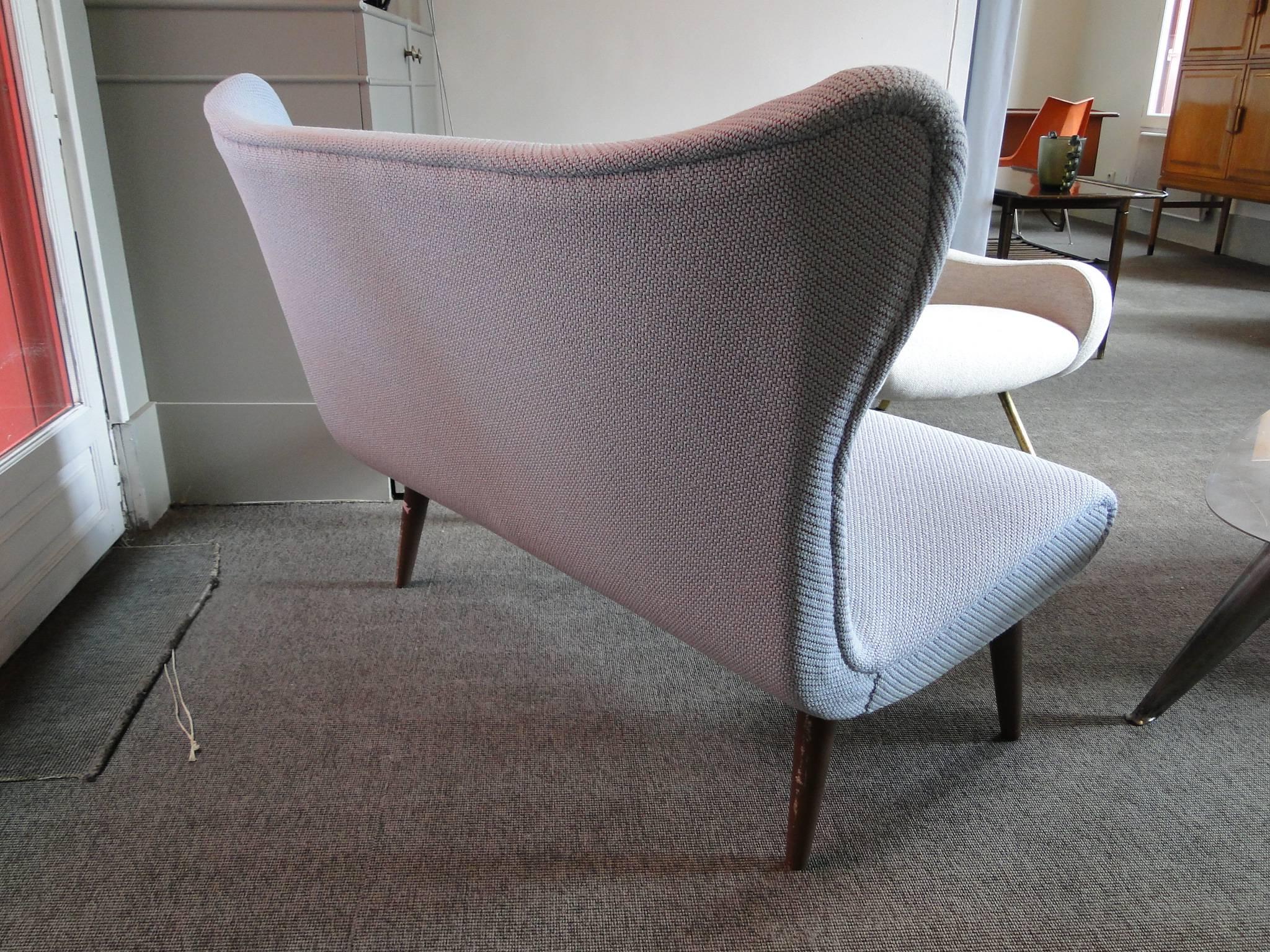 Mid-20th Century Danish Freestanding Two-Seat Sofa
