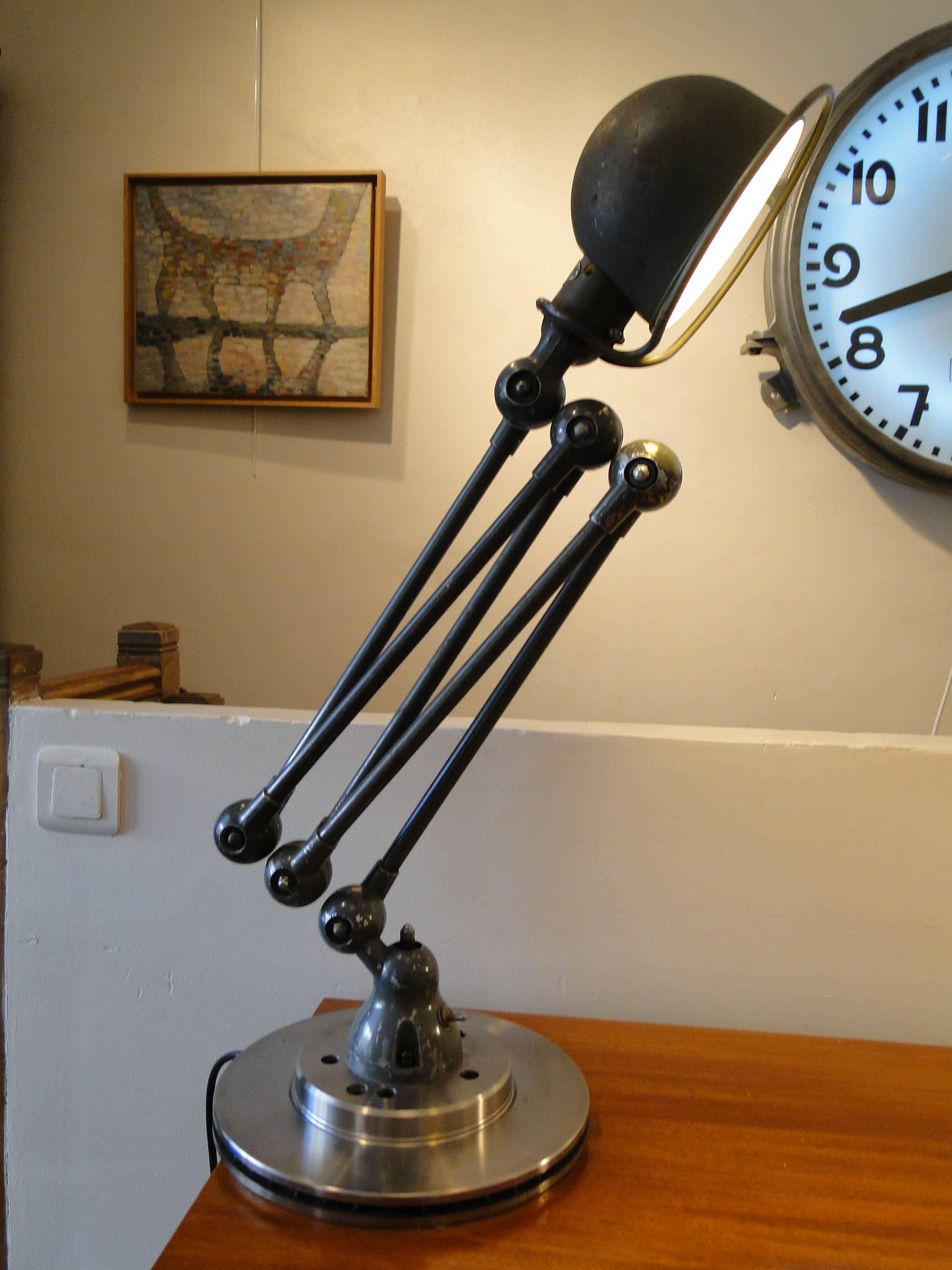 Industrial Jean Louis Domecq for Jielde Lyon, Standard Lamp Vintage Five Arms For Sale