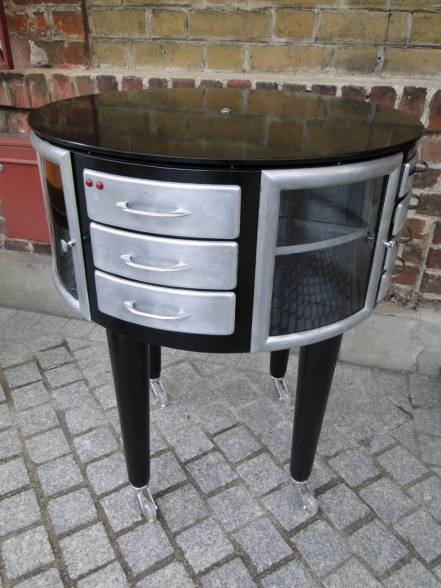 Mid-20th Century 1950s French Dental Cabinet Girator Rotating Medical Furniture For Sale