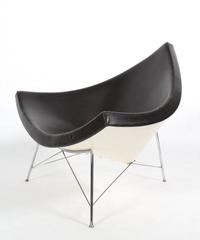 Coconut Chair by George Nelson in Brown Leather