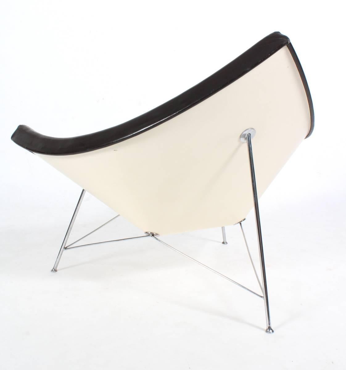 Coconut Chair by George Nelson in Brown Leather In Good Condition For Sale In Saint-Ouen, FR