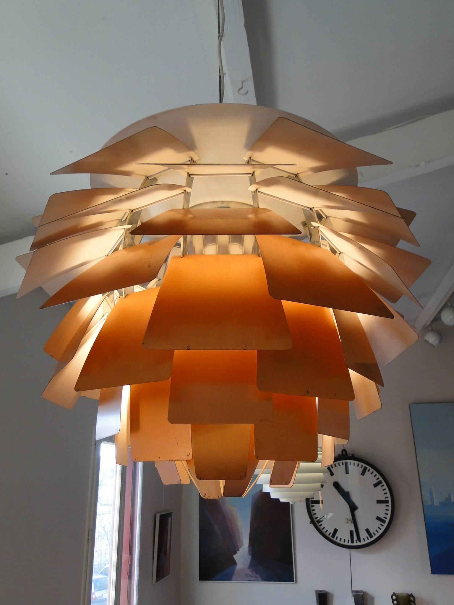 Early Large Ph Artichoke Copper Lamp by Poul Henningsen Louis Poulsen In Excellent Condition For Sale In Saint-Ouen, FR