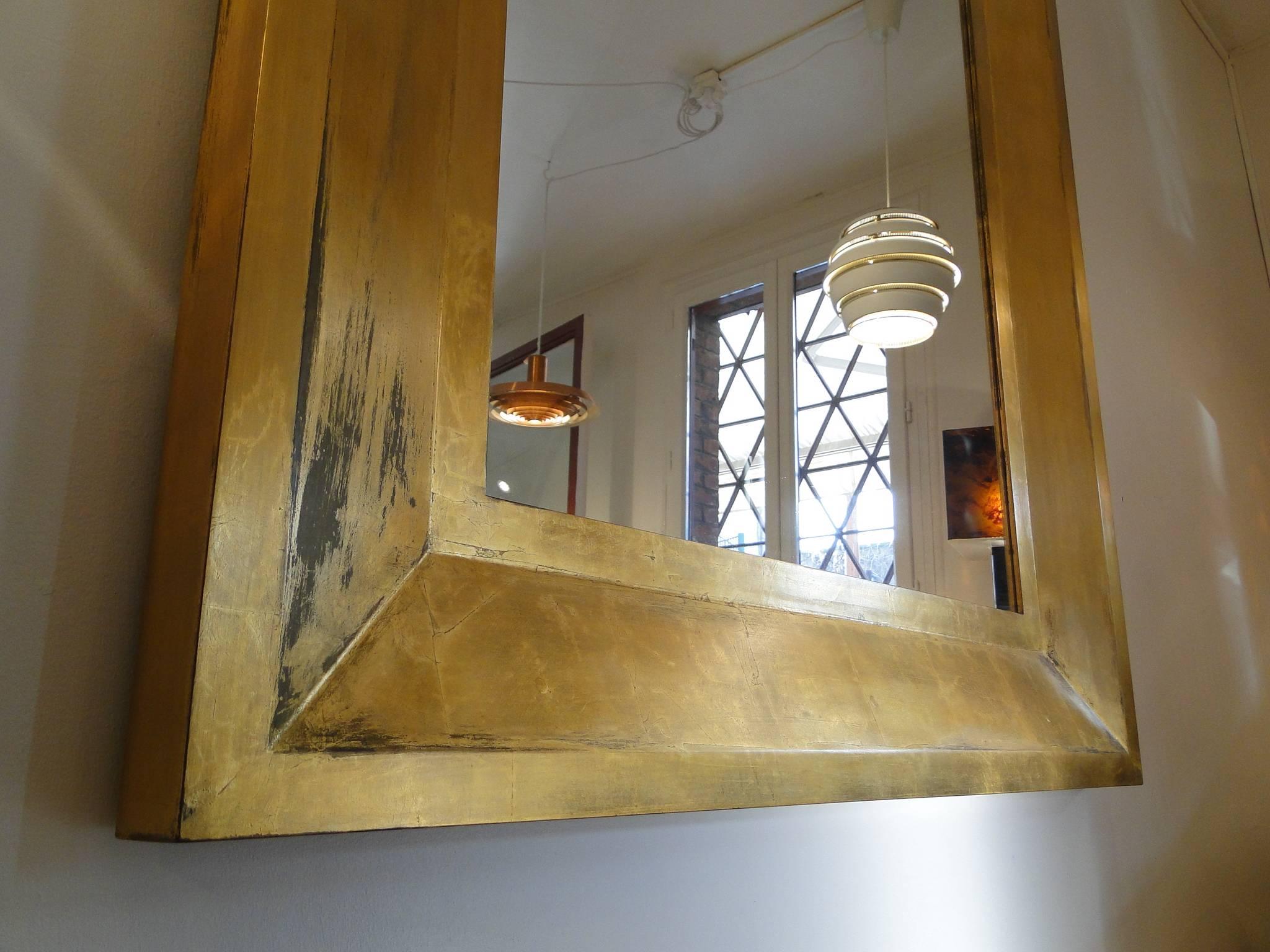 French 20th Century Gold Gilt Mirror In Excellent Condition In Saint-Ouen, FR