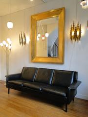 Arne Vodder Black Leather Sofa