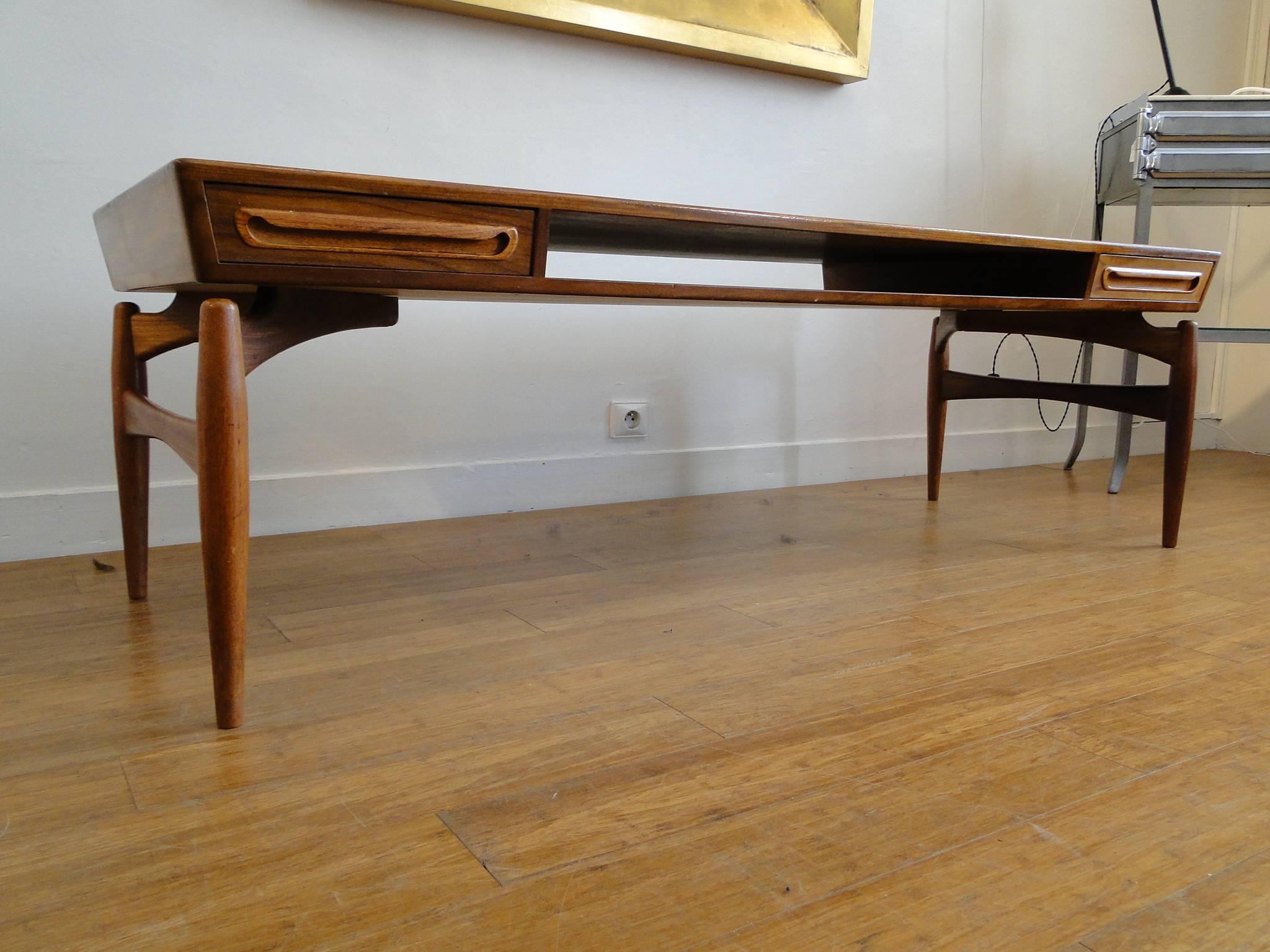 Danish Teak Coffee Table by E.W. Bach For Sale