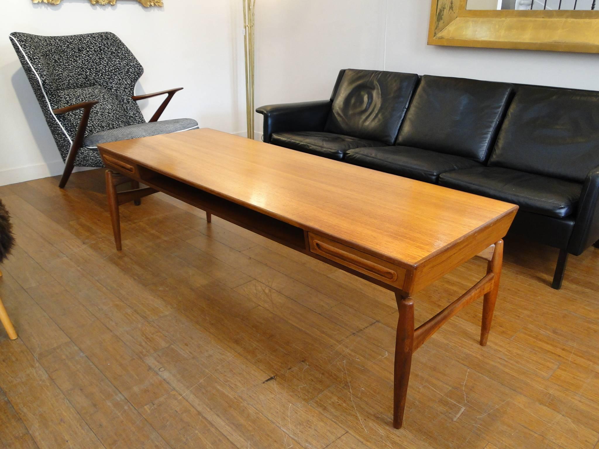 Mid-20th Century Teak Coffee Table by E.W. Bach For Sale