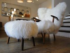 Early Original Pragh Armchair and Footstool by Acton Schubell and Ib Madsen
