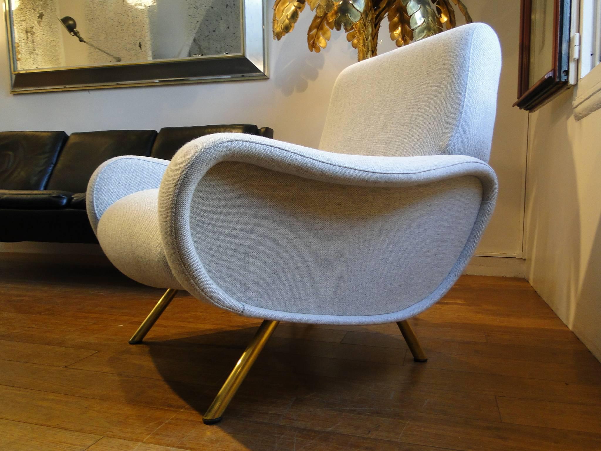 Mid-Century Modern Pair of Easy Chairs Marco Zanuso for Arflex Model Lady, 1951 For Sale