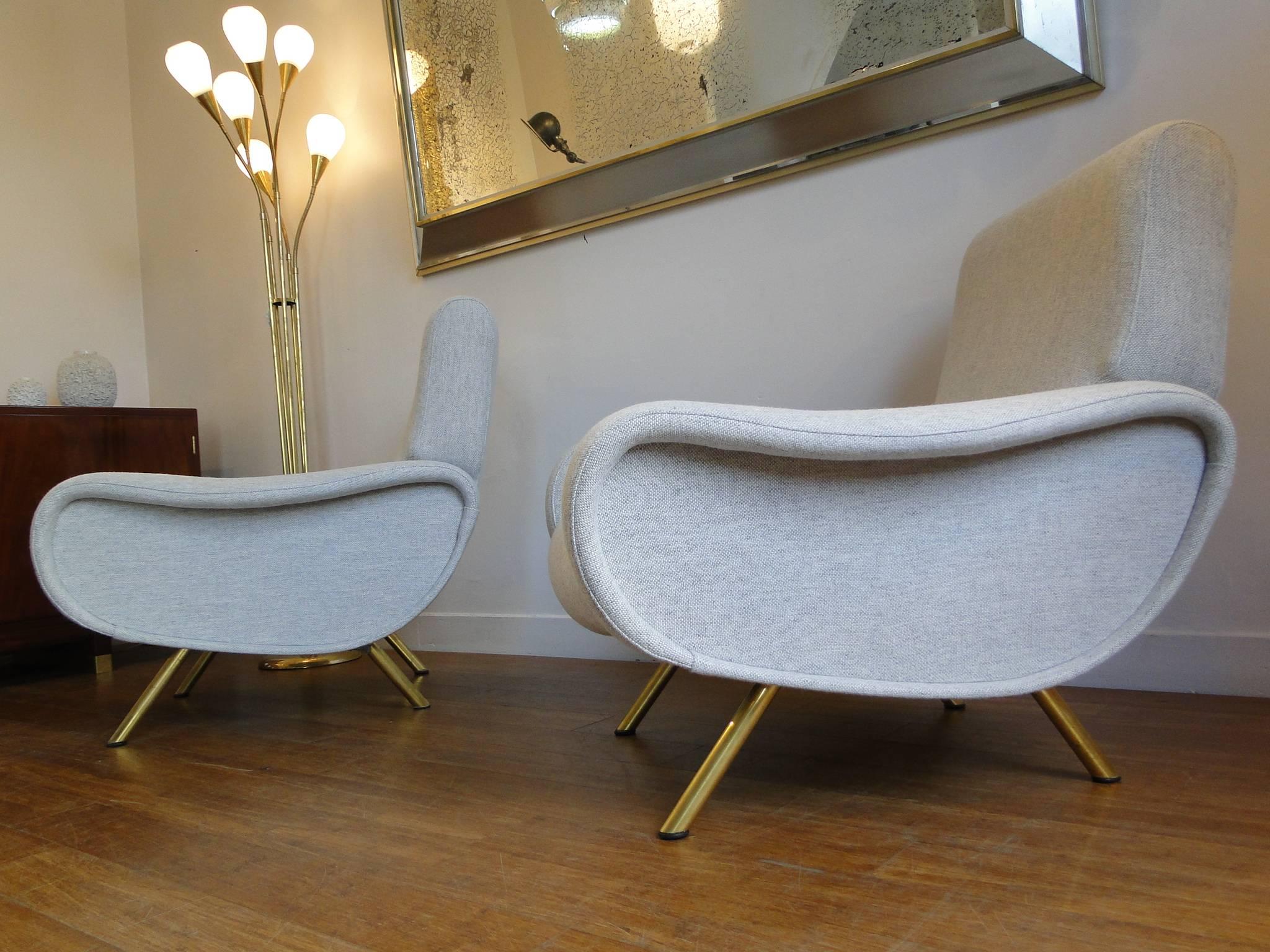 Italian Pair of Easy Chairs Marco Zanuso for Arflex Model Lady, 1951 For Sale