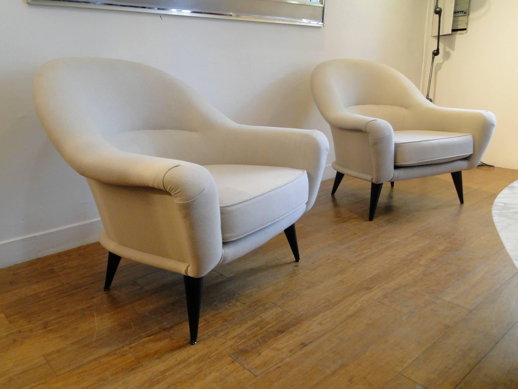 Pair of armchairs by Charles Ramos, 1955.