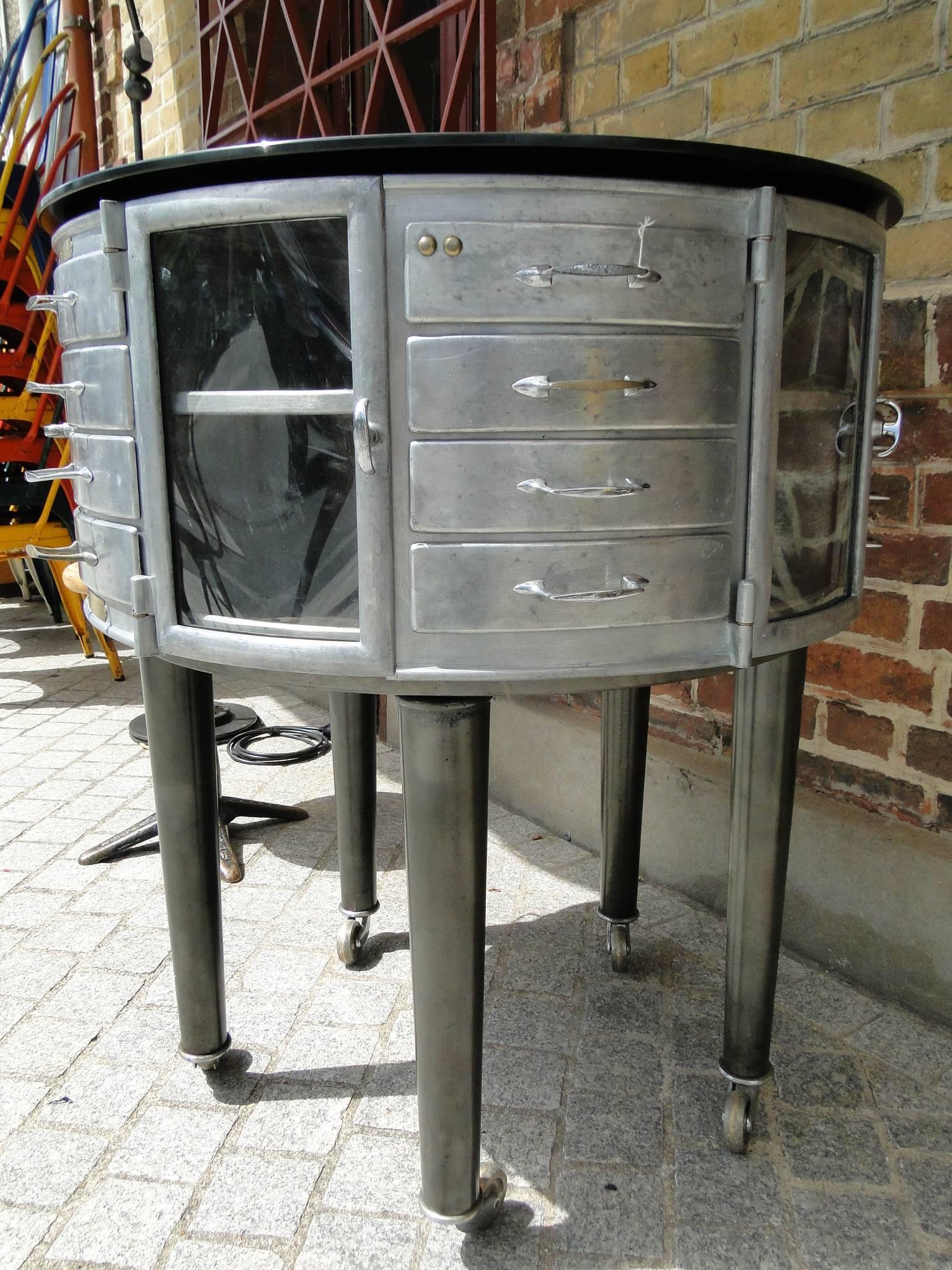 Industrial 1930s Paris French Dental Cabinet Girator Rotating Medical Furniture For Sale