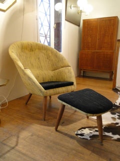 Nanna Ditzel "Oda" Lounge Chair and Ottoman "The Nursing Chair"