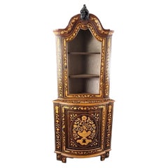 Inlaid Corner Display Case, 19th Century