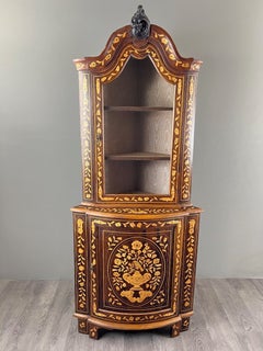Inlaid Corner Display Case, 19th Century