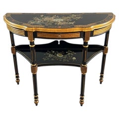 Painted Half-moon Console, Louis XVI Style, 20th Century