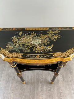 Painted Half-moon Console, Louis XVI Style, 20th Century