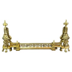 Pair Of Gilt Bronze Andirons, Louis XVI Style, 19th Century