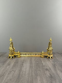 Pair Of Gilt Bronze Andirons, Louis XVI Style, 19th Century