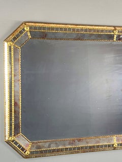Large Rectangular Beveled Mirror, 20th Century