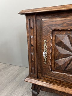 Pair Of Carved Wooden Bedside Tables, Early 20th Century