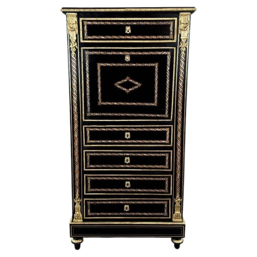 Boulle Style Secretary, Napoleon III Period