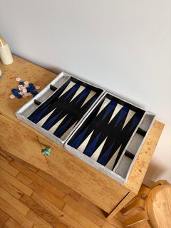 Navy and Black Ceramic Backgammon Board