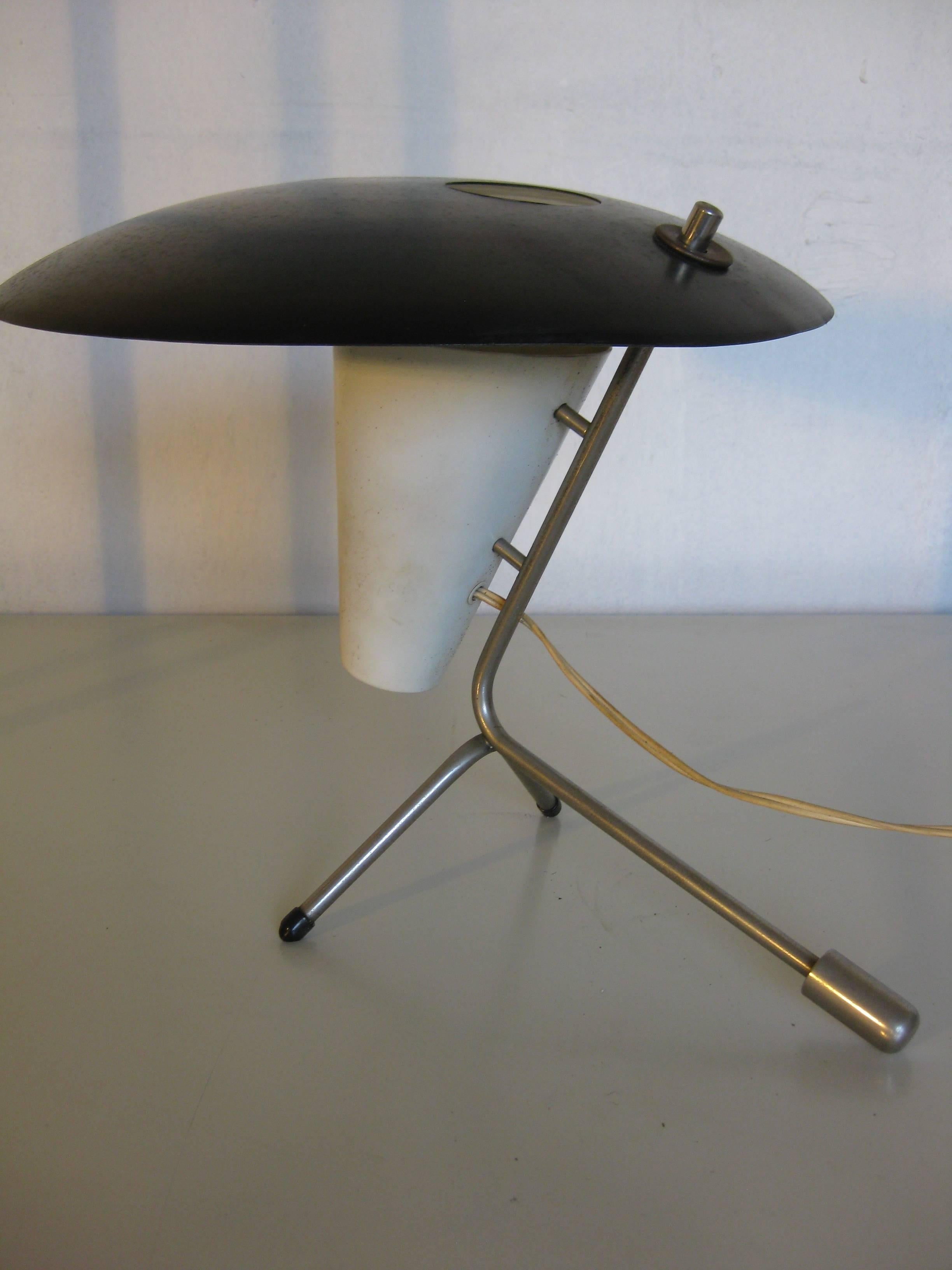 Amazing 1950s table lamp of Pierre Guariche for Disderot.
 