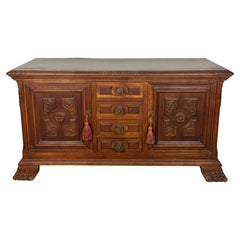 Early 20th Century Spanish Renaissance Style Oak Low Sideboard