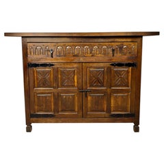 Castilian Rustic Cabinet Chest with One Drawer, 1940s