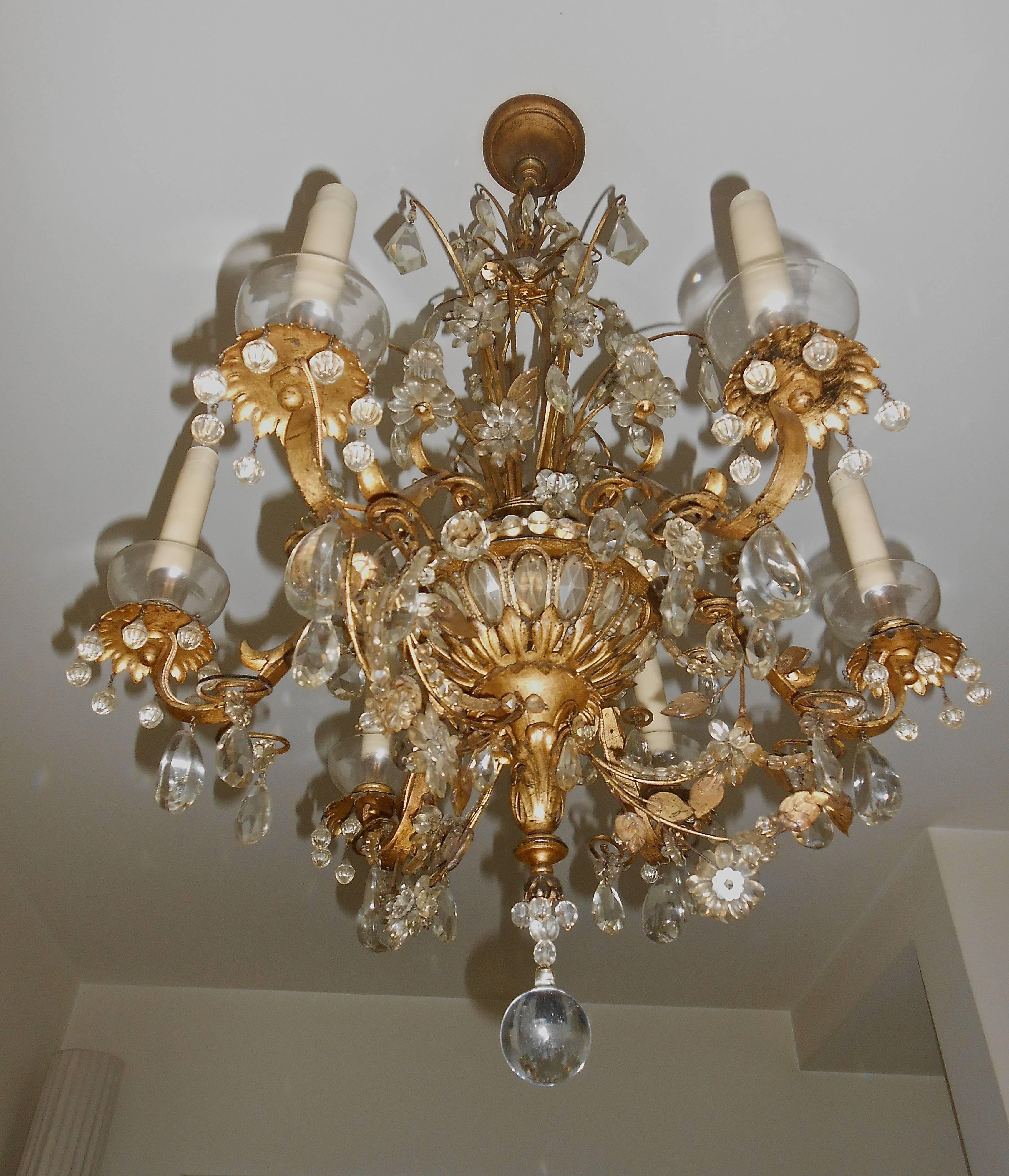French A Neoclassical Baguès  Chandelier For Sale