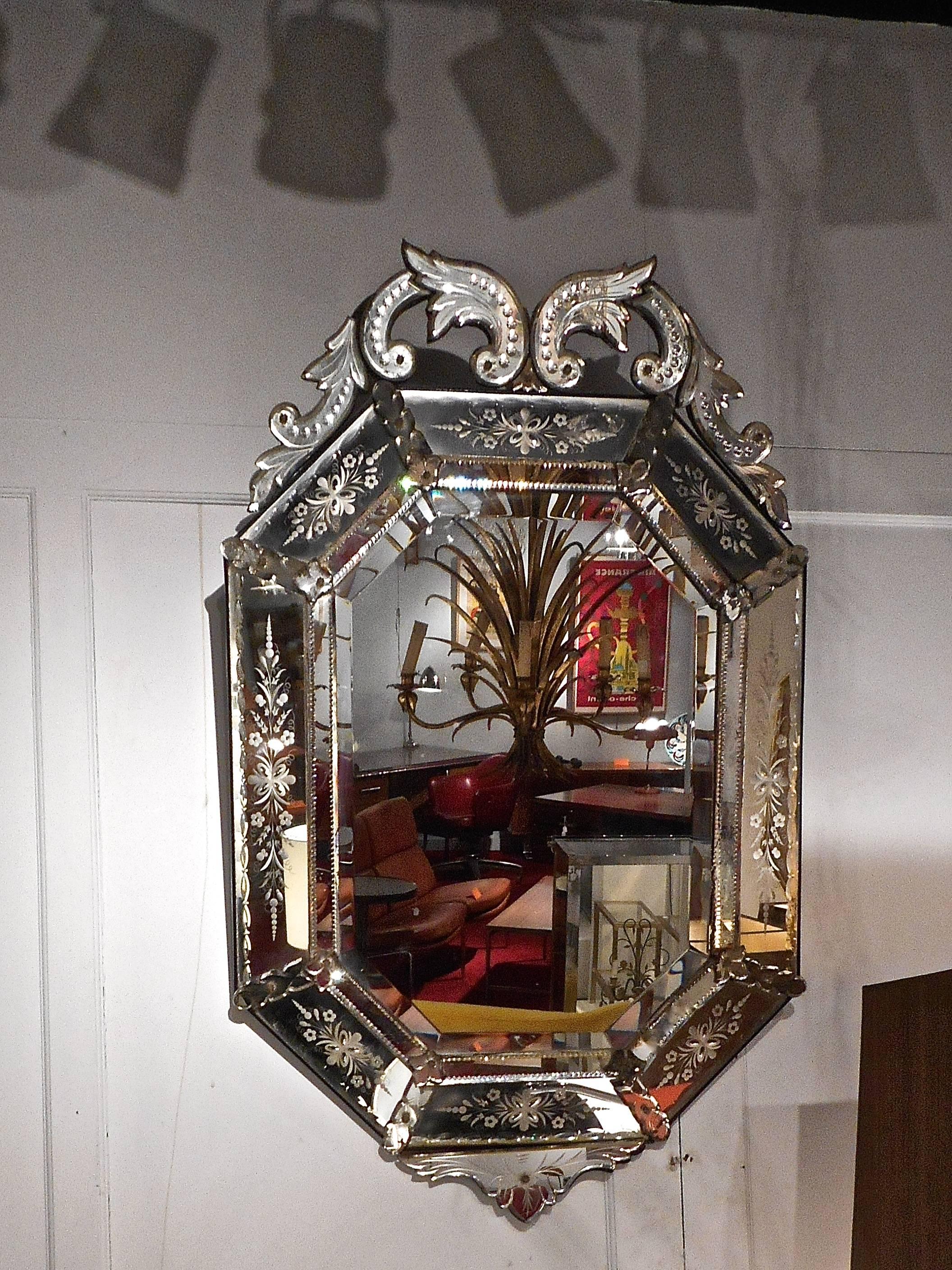 Carved Antique Venitian Mirror